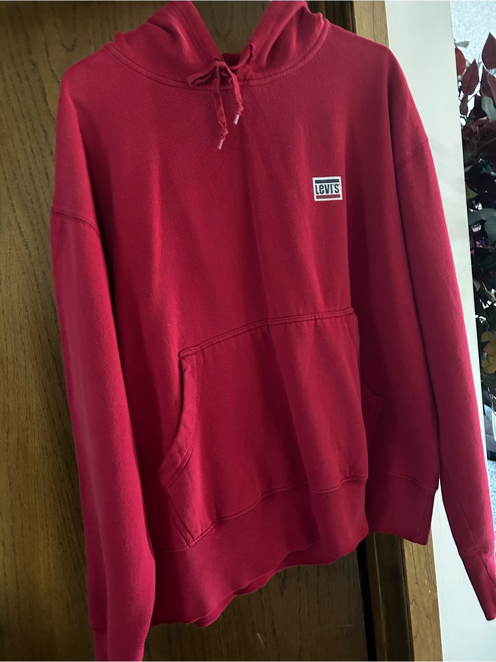 Levi's Red Pullover Hoodie with Logo Patch